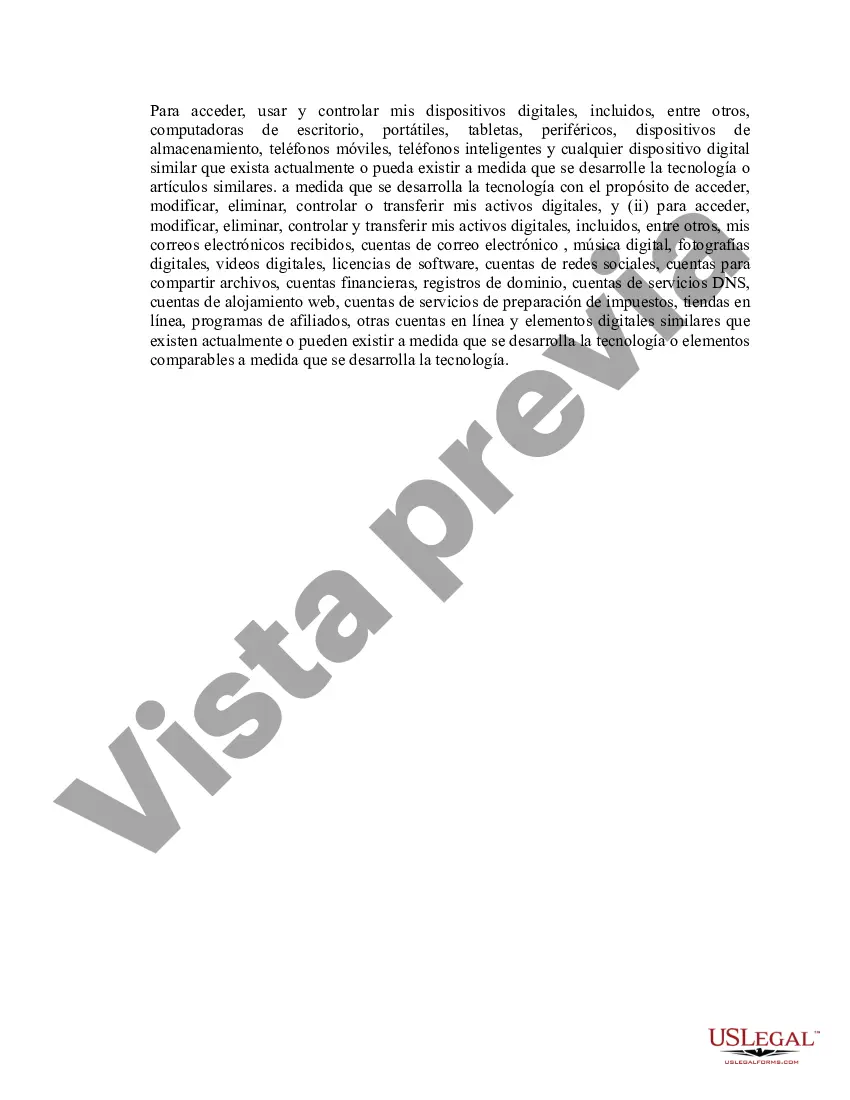 Preview Poder general duradero para la propiedad y las finanzas o efectivo financiero en caso de incapacidad