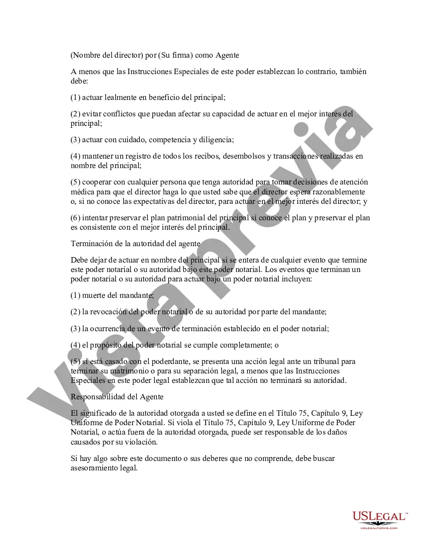 Preview Poder General Duradero para Bienes y Finanzas o Financiero Efectivo Inmediatamente