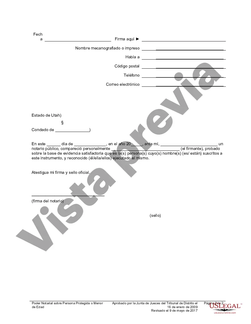 Preview Poder General para el Cuidado y Custodia de Niño, Niña o Persona Protegida