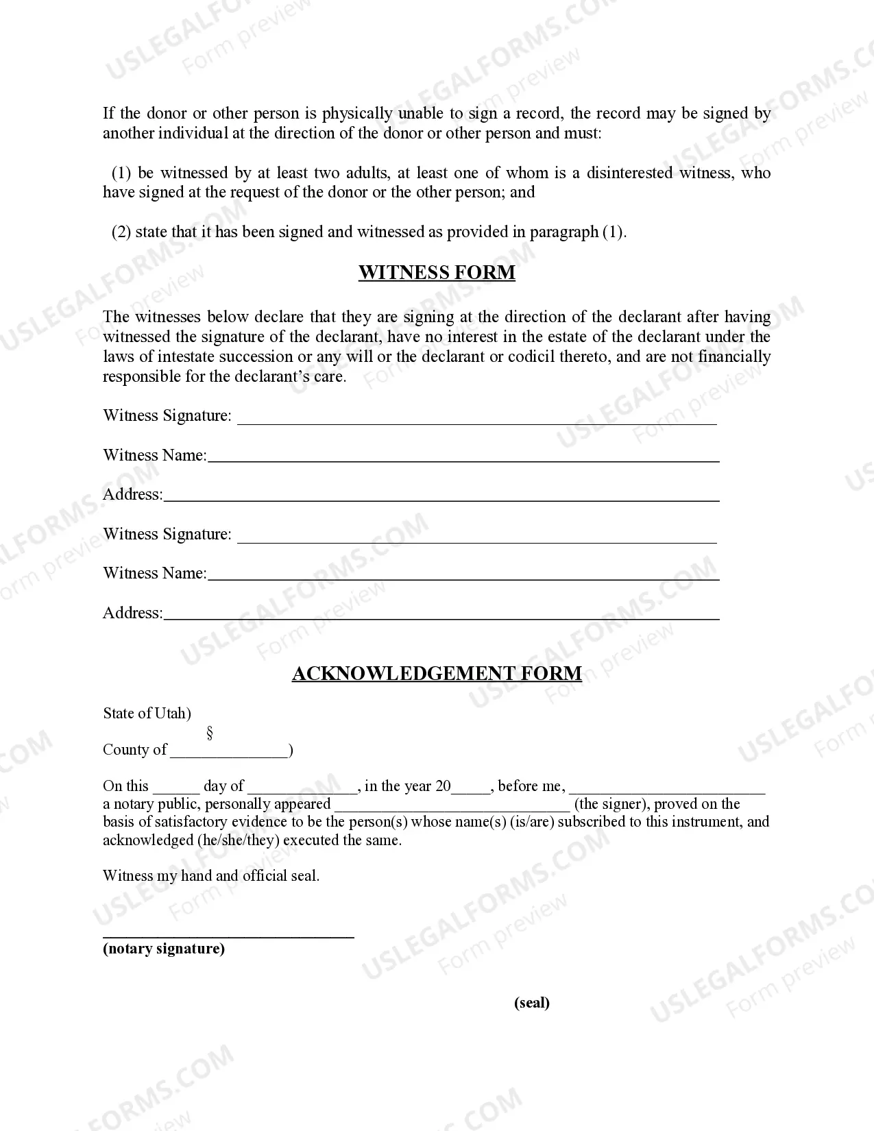 Preview Revised Uniform Anatomical Gift Act Donation