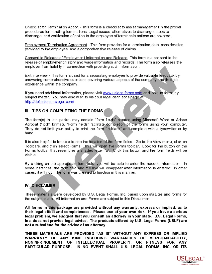 Preview Utah Employment or Job Termination Package