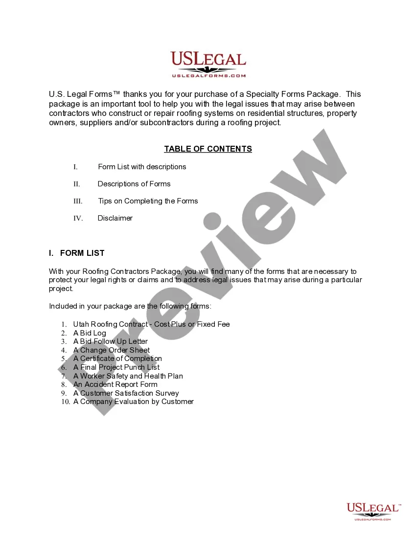 Get Utah Roofing Contractor Package Preview Utah Roofing Contractor Package