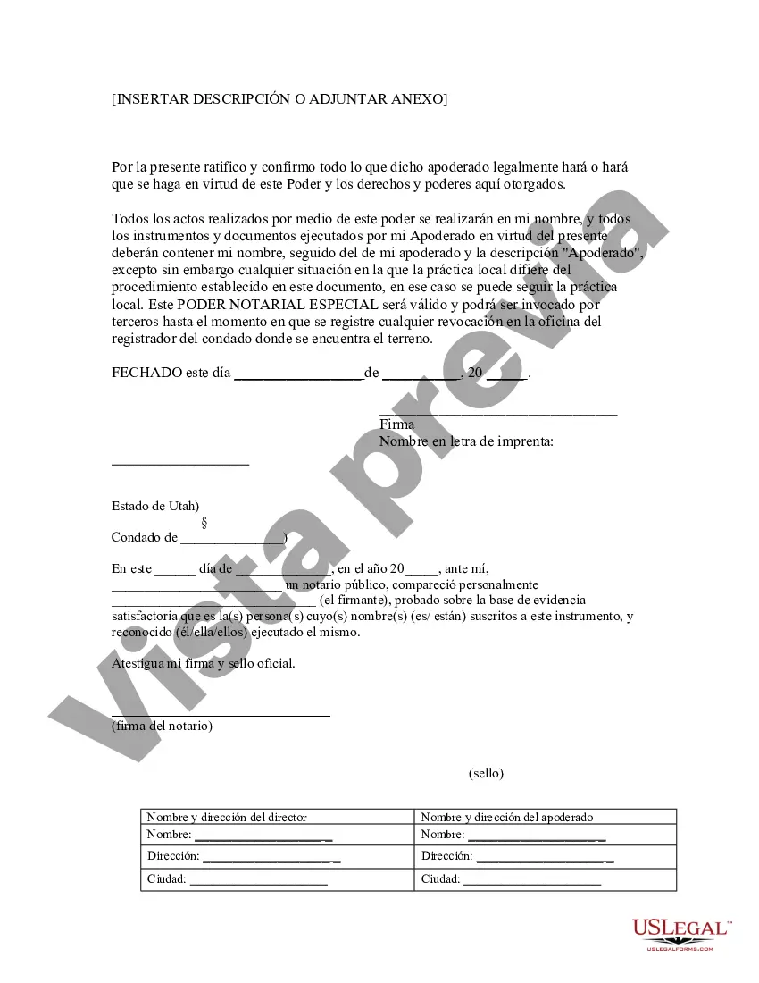 Preview Poder notarial especial o limitado para transacciones de venta de bienes raíces por parte del vendedor