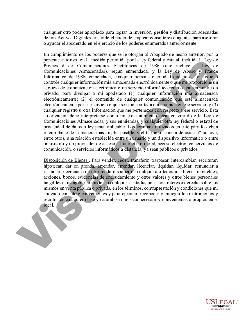 Preview Poder notarial limitado en el que se especifican poderes con ejemplos de poderes incluidos