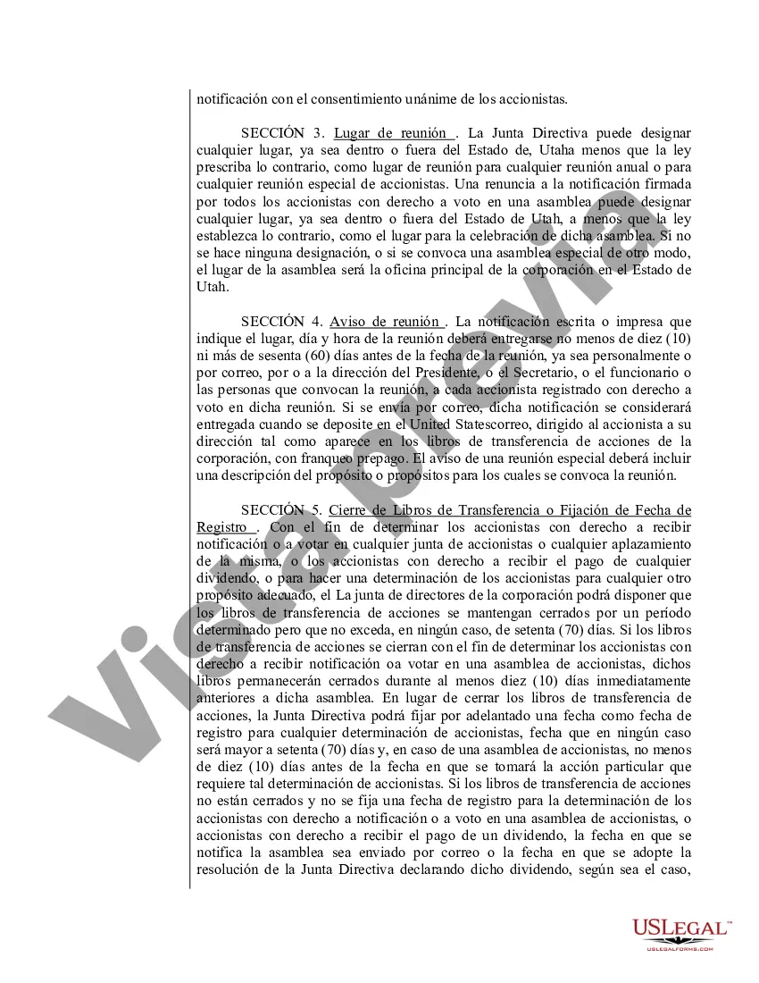 Preview Modelo de estatutos para una corporación profesional de Utah