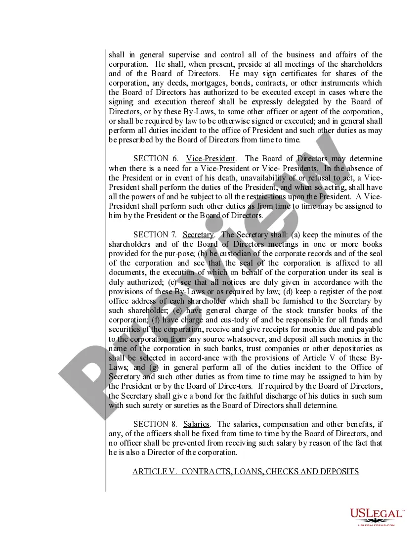 Preview Sample Bylaws for a Utah Professional Corporation