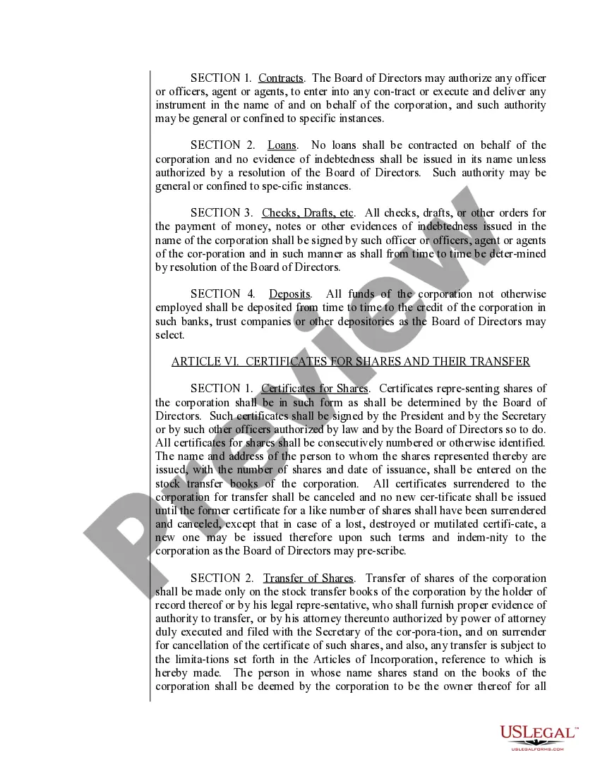 Preview Sample Bylaws for a Utah Professional Corporation