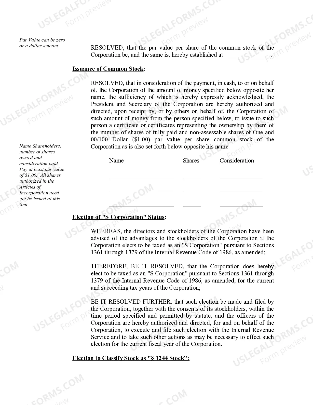 Preview Organizational Minutes for a Utah Professional Corporation