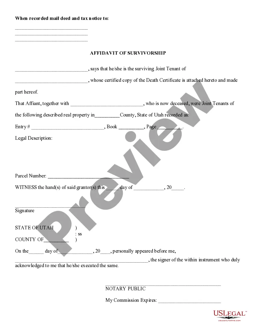 Get Affidavit of Survivorship Preview Affidavit of Survivorship