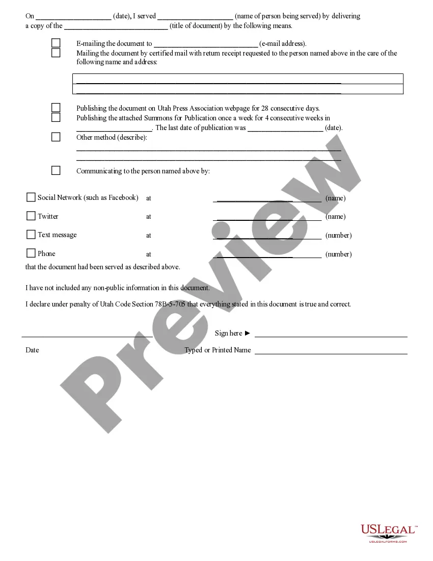 Preview Small Claims Ex Parte Motion for Alternative Service