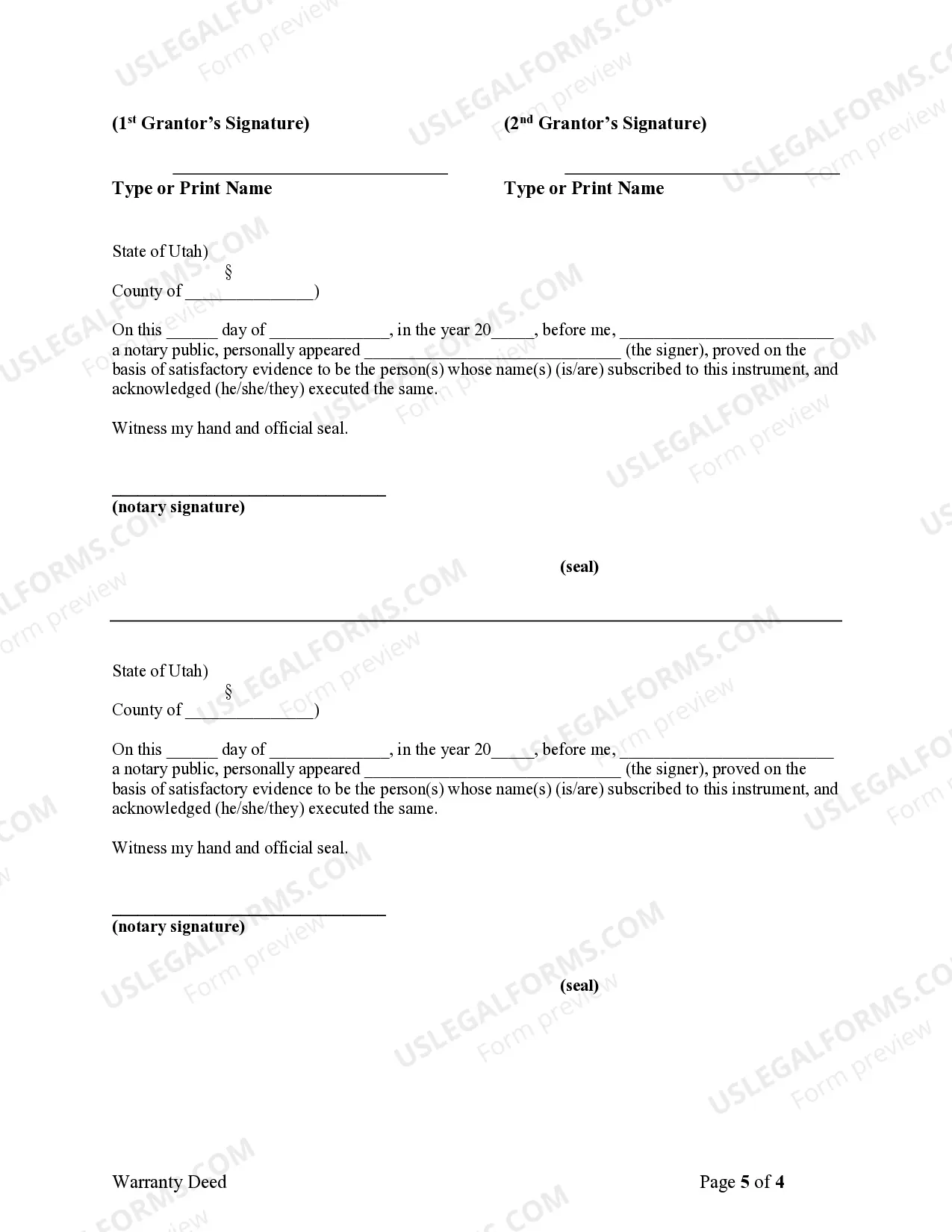 Preview Warranty Deed for Husband and Wife Converting Property from Tenants in Common to Joint Tenancy