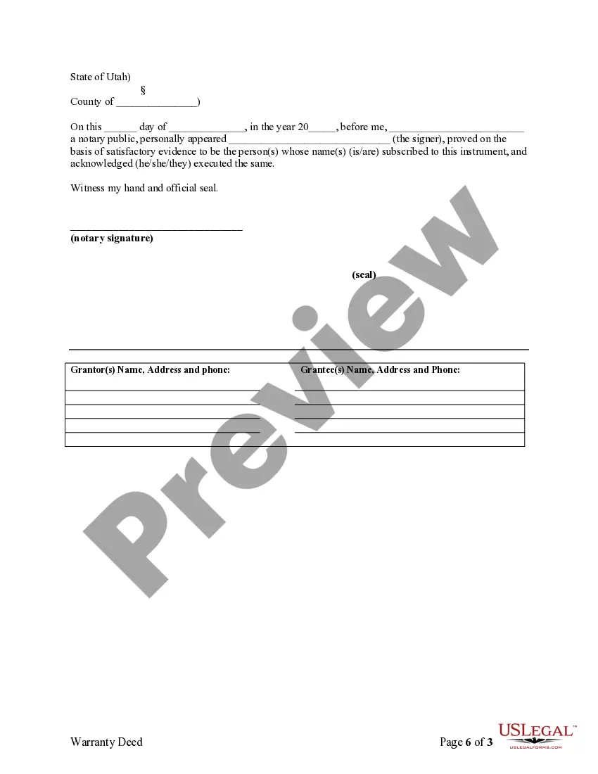 Preview Warranty Deed for Separate or Joint Property to Joint Tenancy