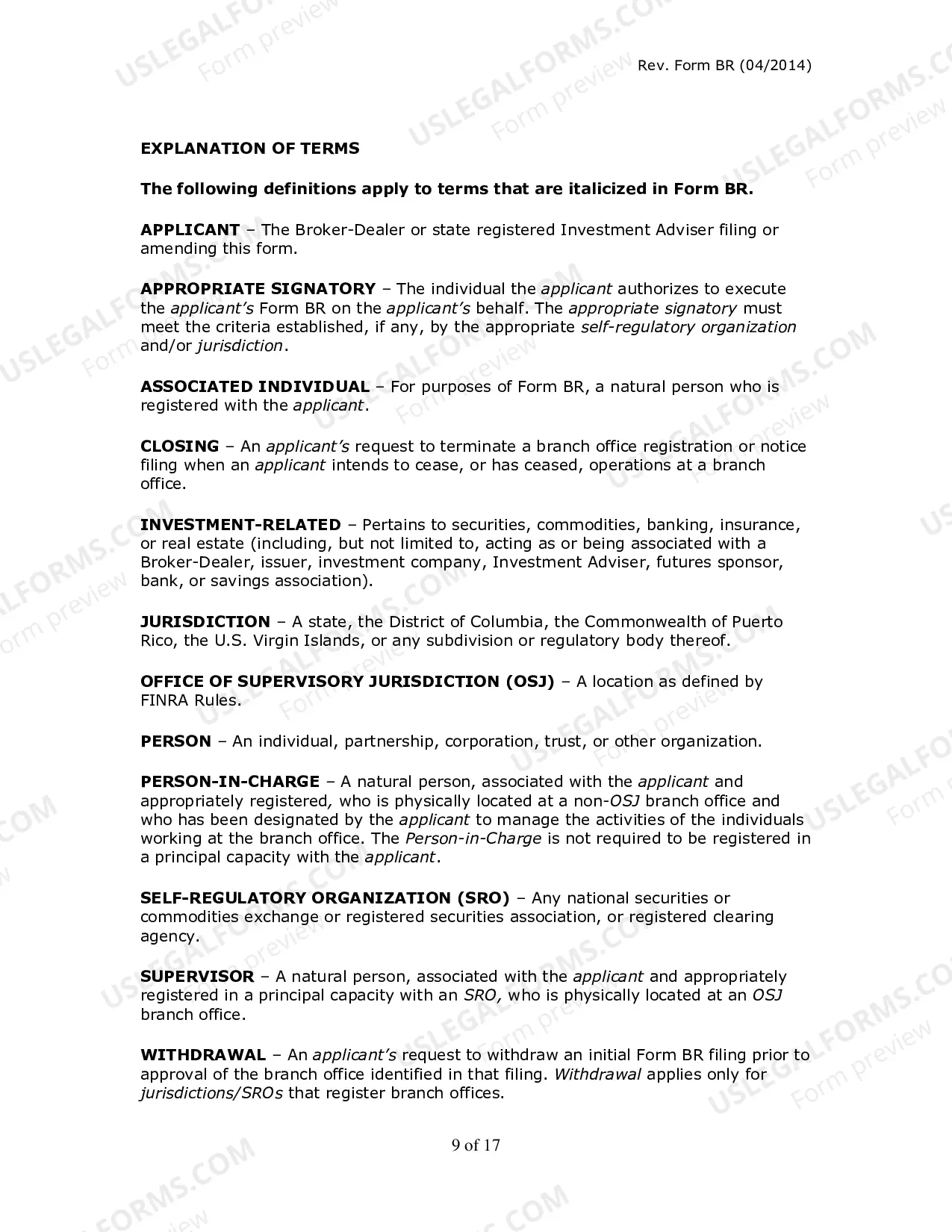 Preview Uniform Application for Broker-Dealer Registration