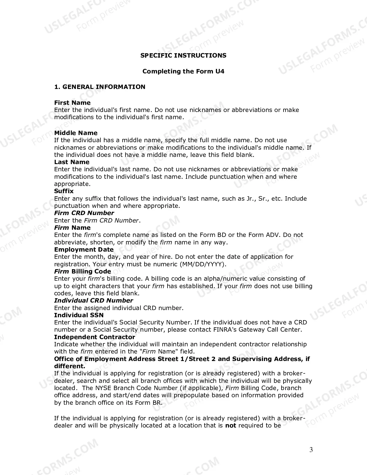Preview Uniform Application for Securities Industry Registration or Transfer
