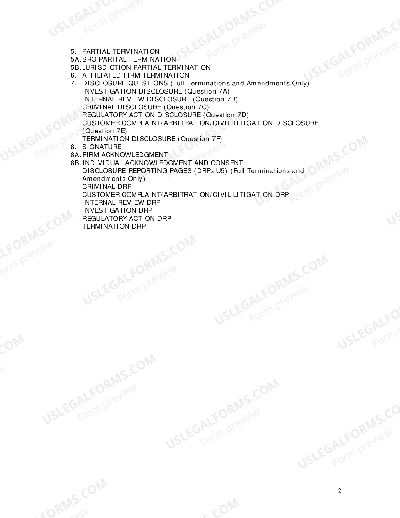 Preview Uniform Termination Notice for Securities Industry Registration