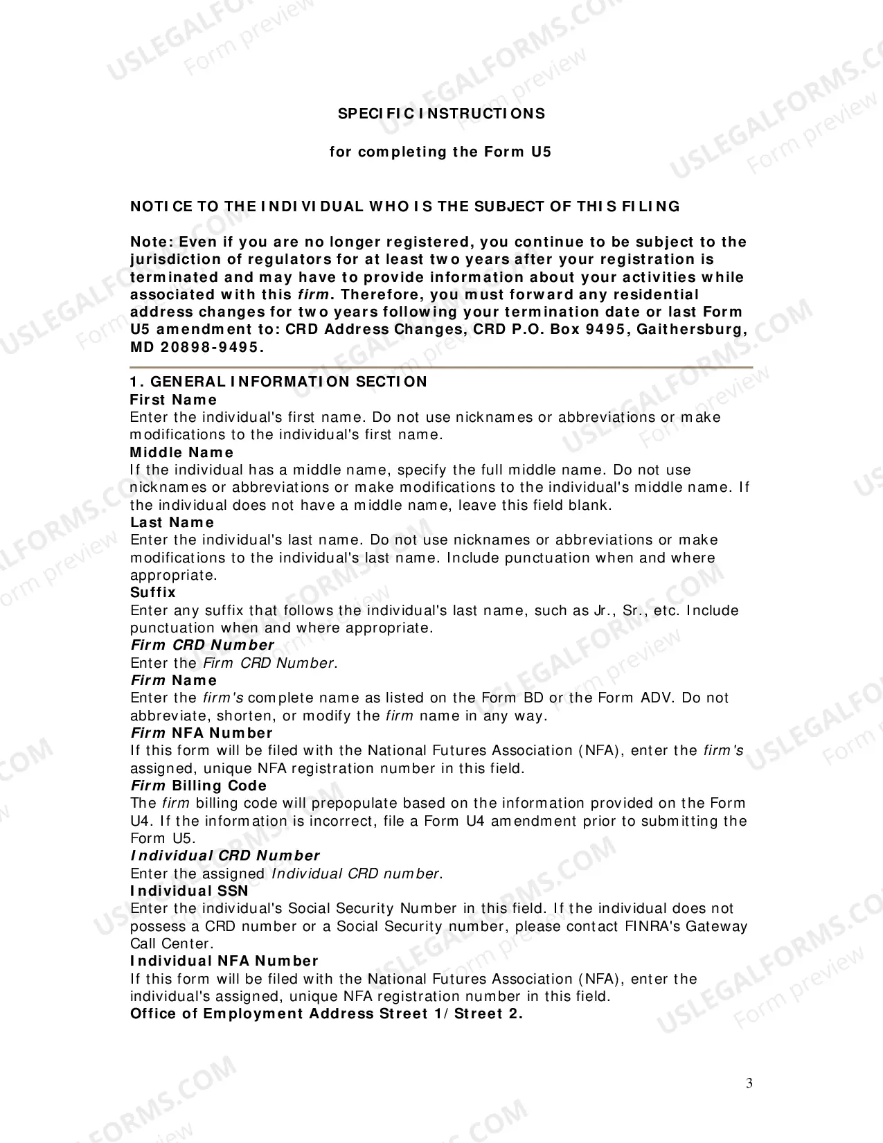 Preview Uniform Termination Notice for Securities Industry Registration