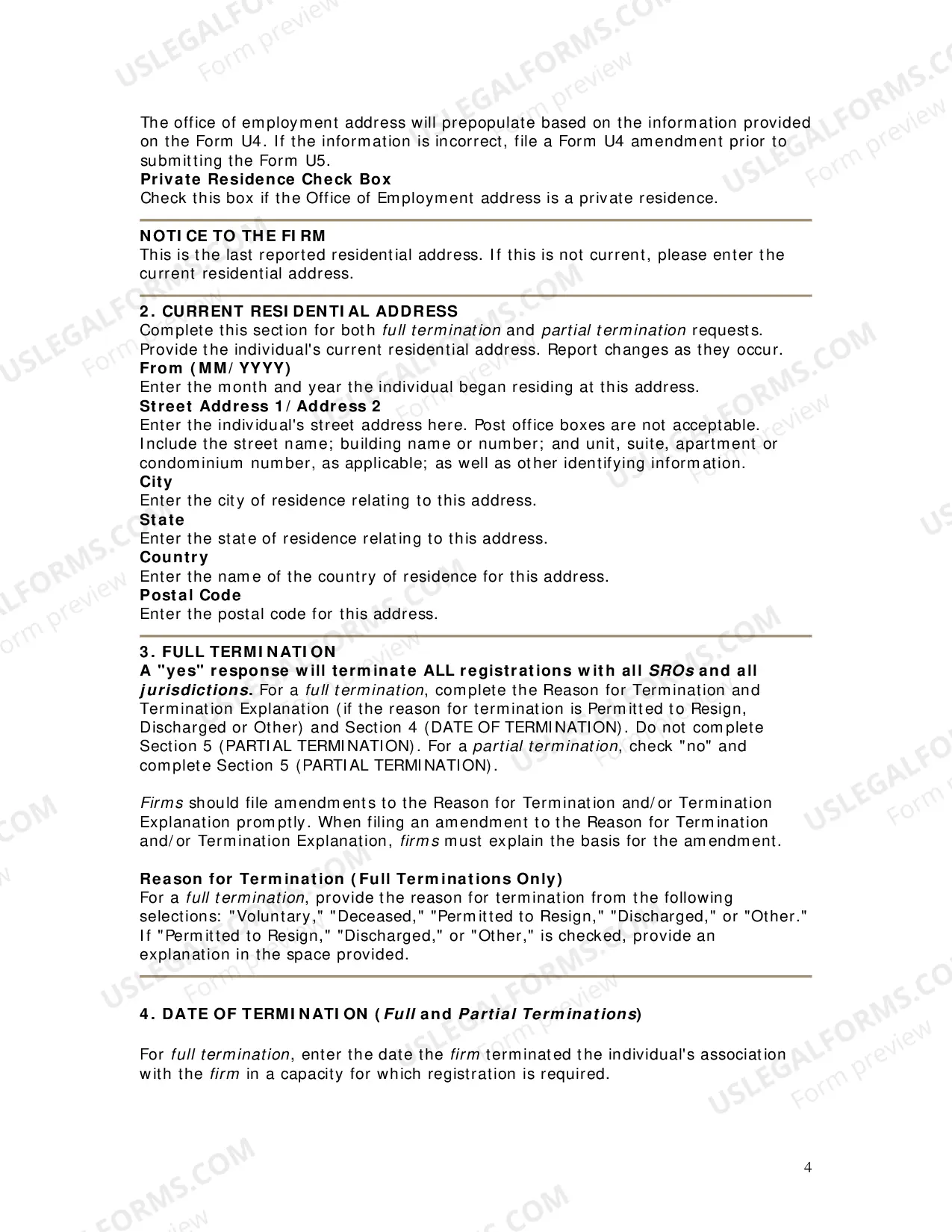 Preview Uniform Termination Notice for Securities Industry Registration
