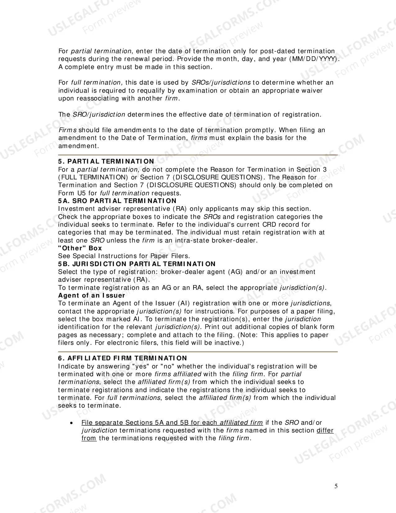 Preview Uniform Termination Notice for Securities Industry Registration