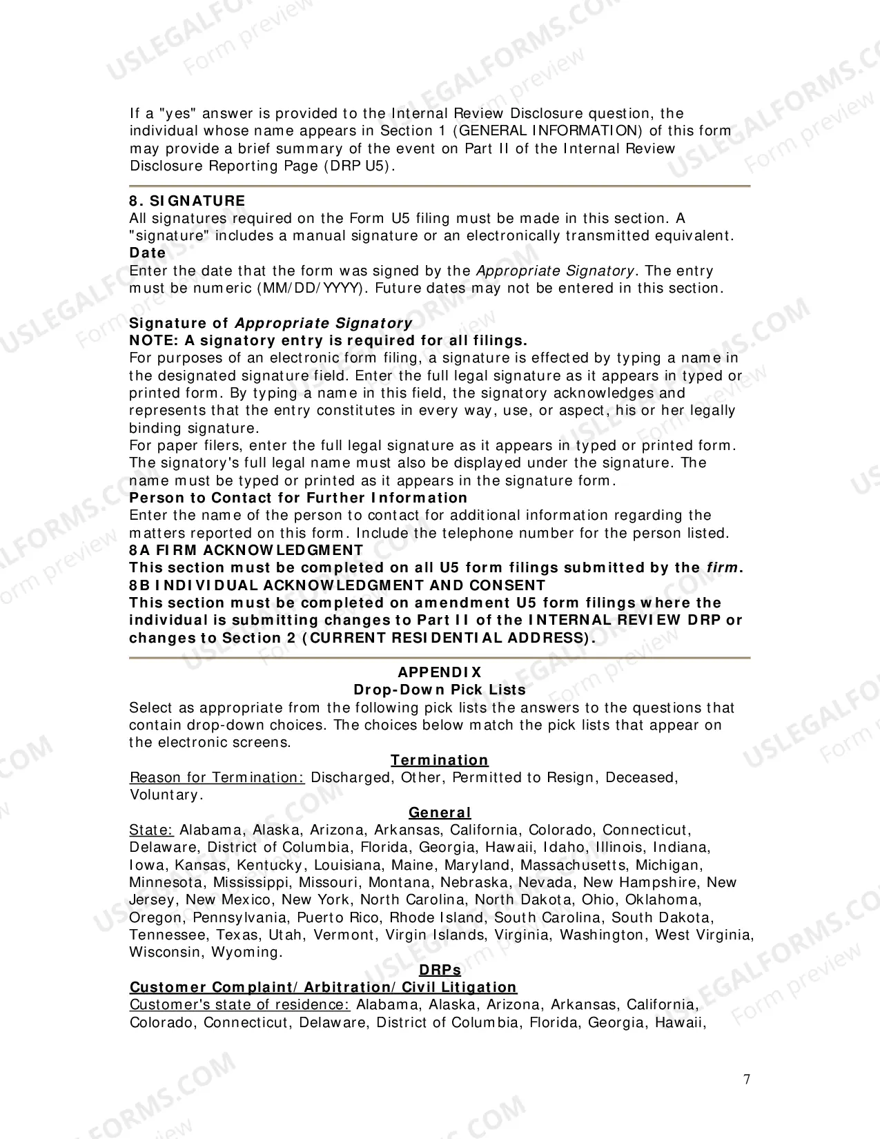 Preview Uniform Termination Notice for Securities Industry Registration