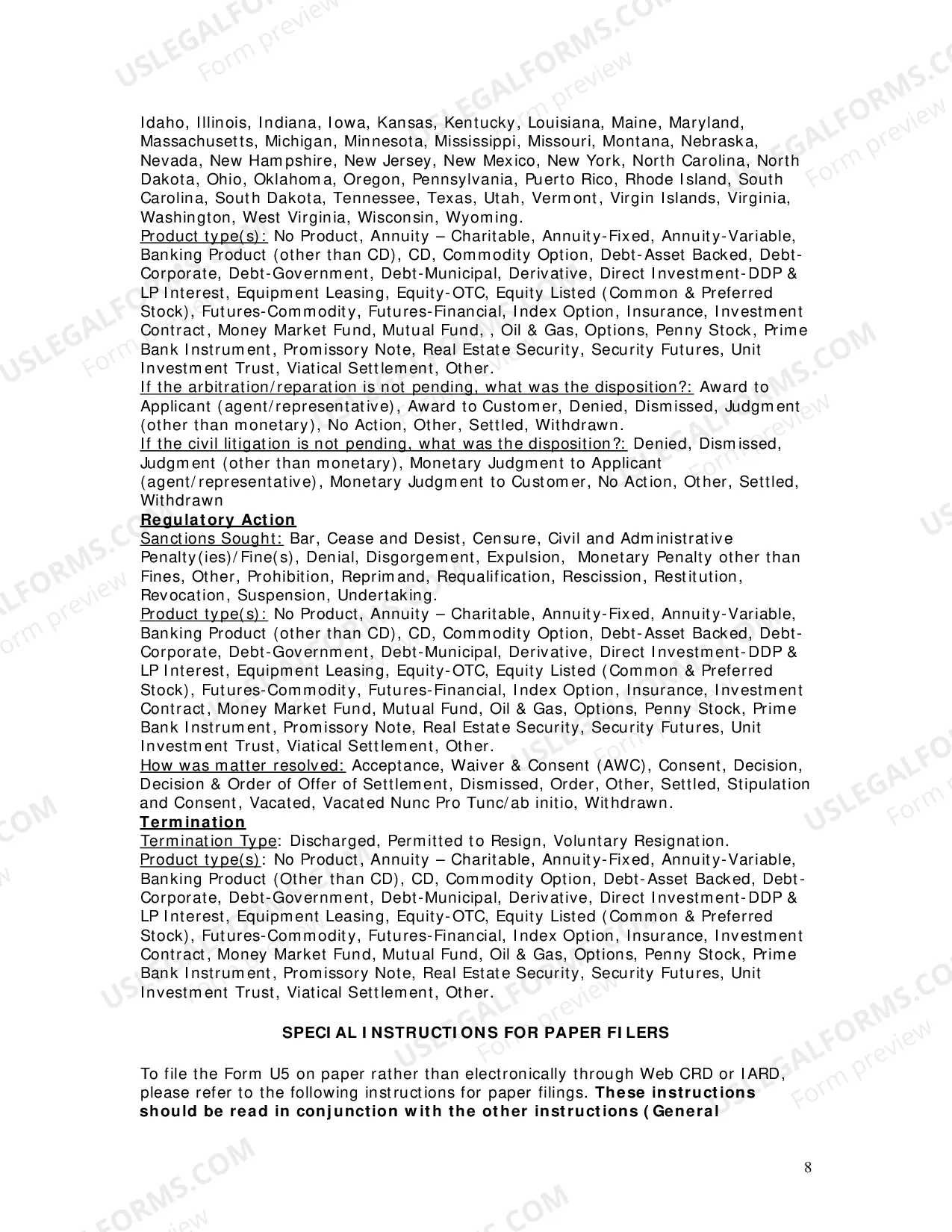 Preview Uniform Termination Notice for Securities Industry Registration
