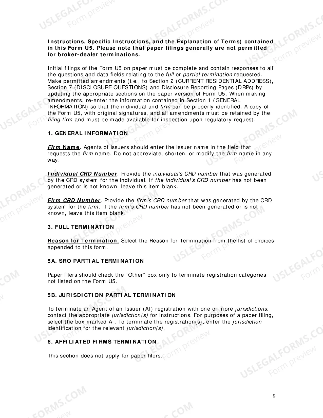 Preview Uniform Termination Notice for Securities Industry Registration