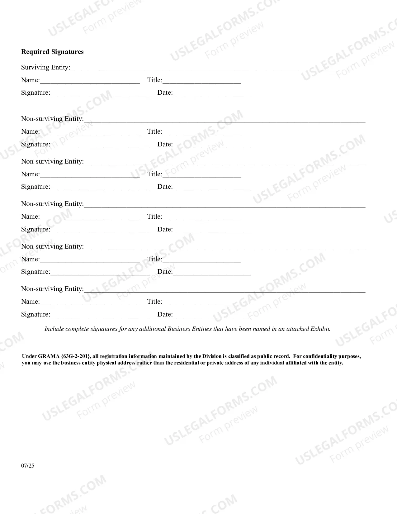 Preview Articles of Merger Or Share Exchange