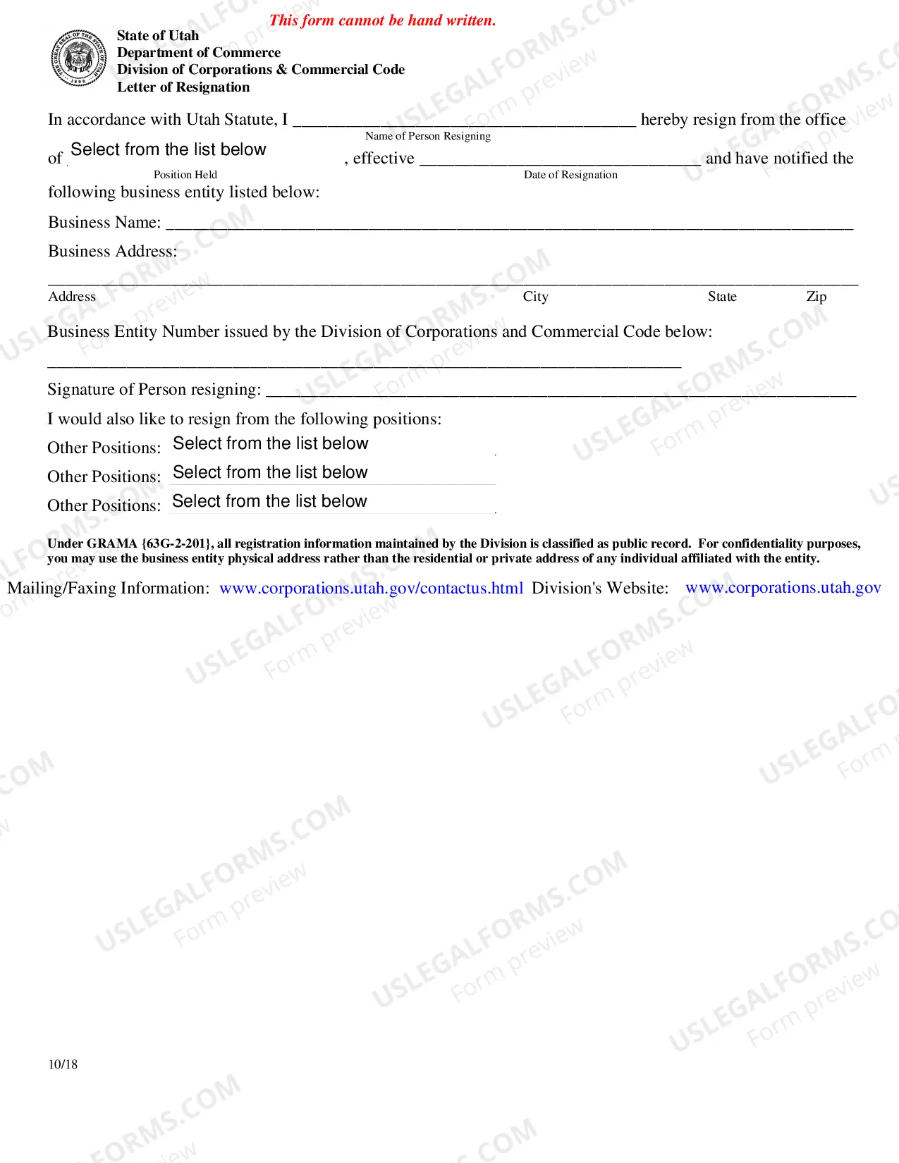 Preview Resignation Letter