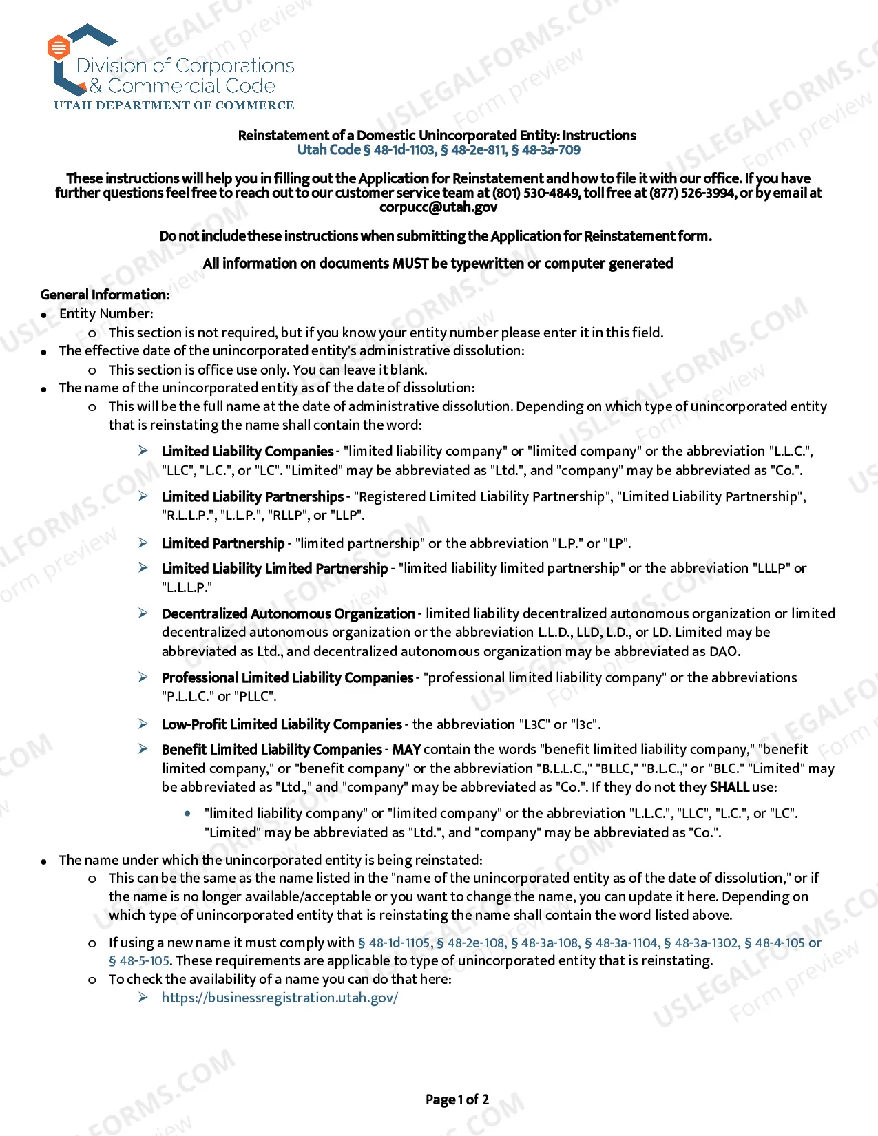 Preview Reinstatement Application