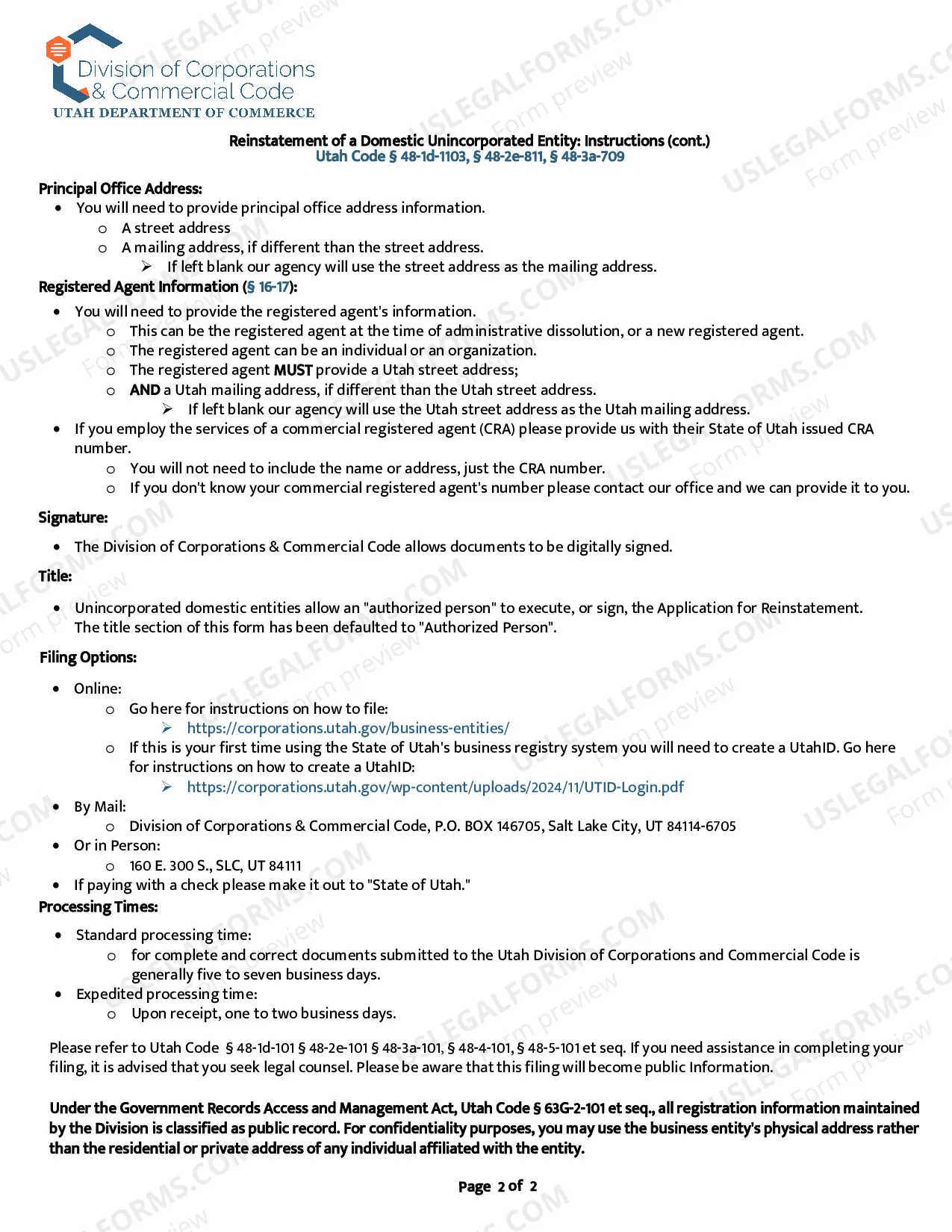 Preview Reinstatement Application