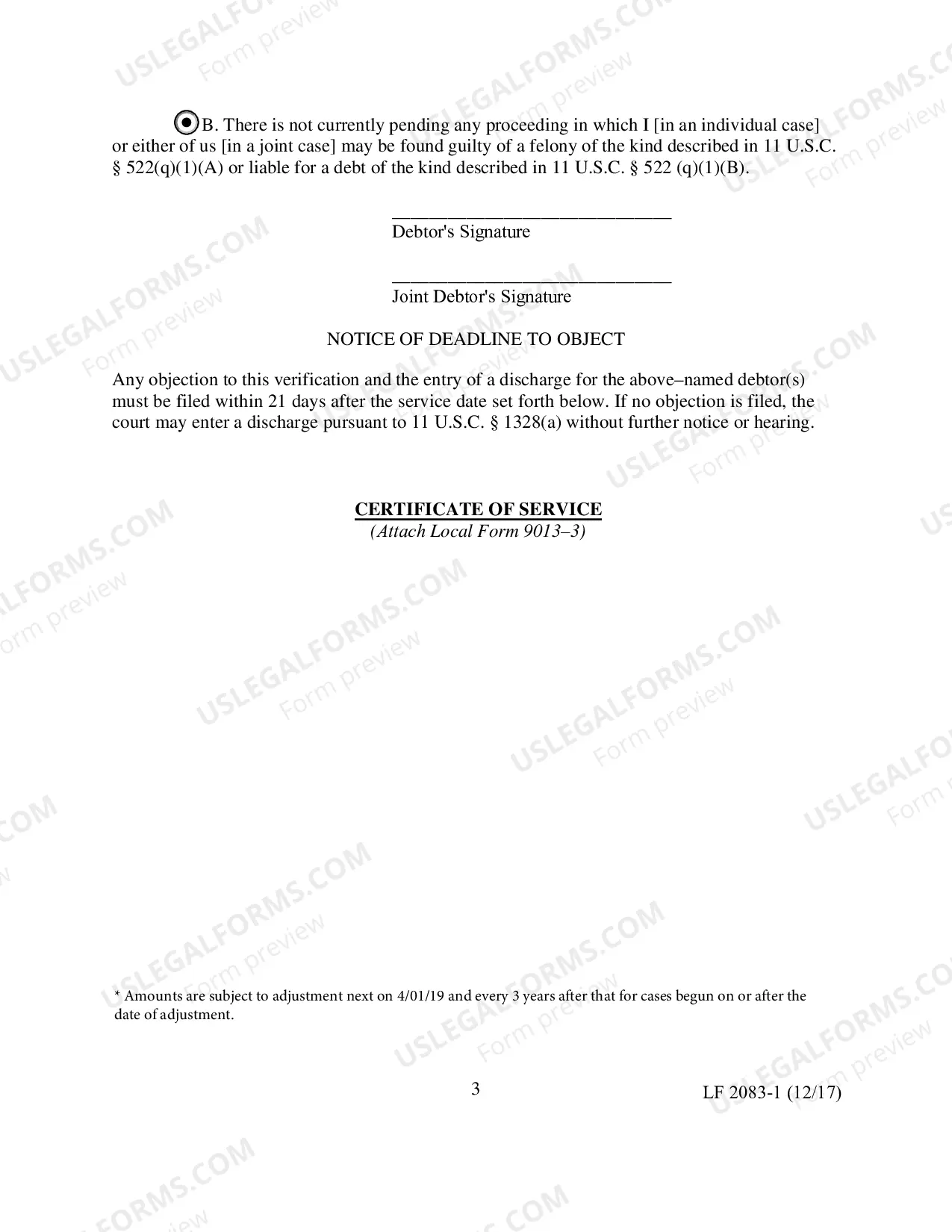 Preview Verification And Request For Discharge