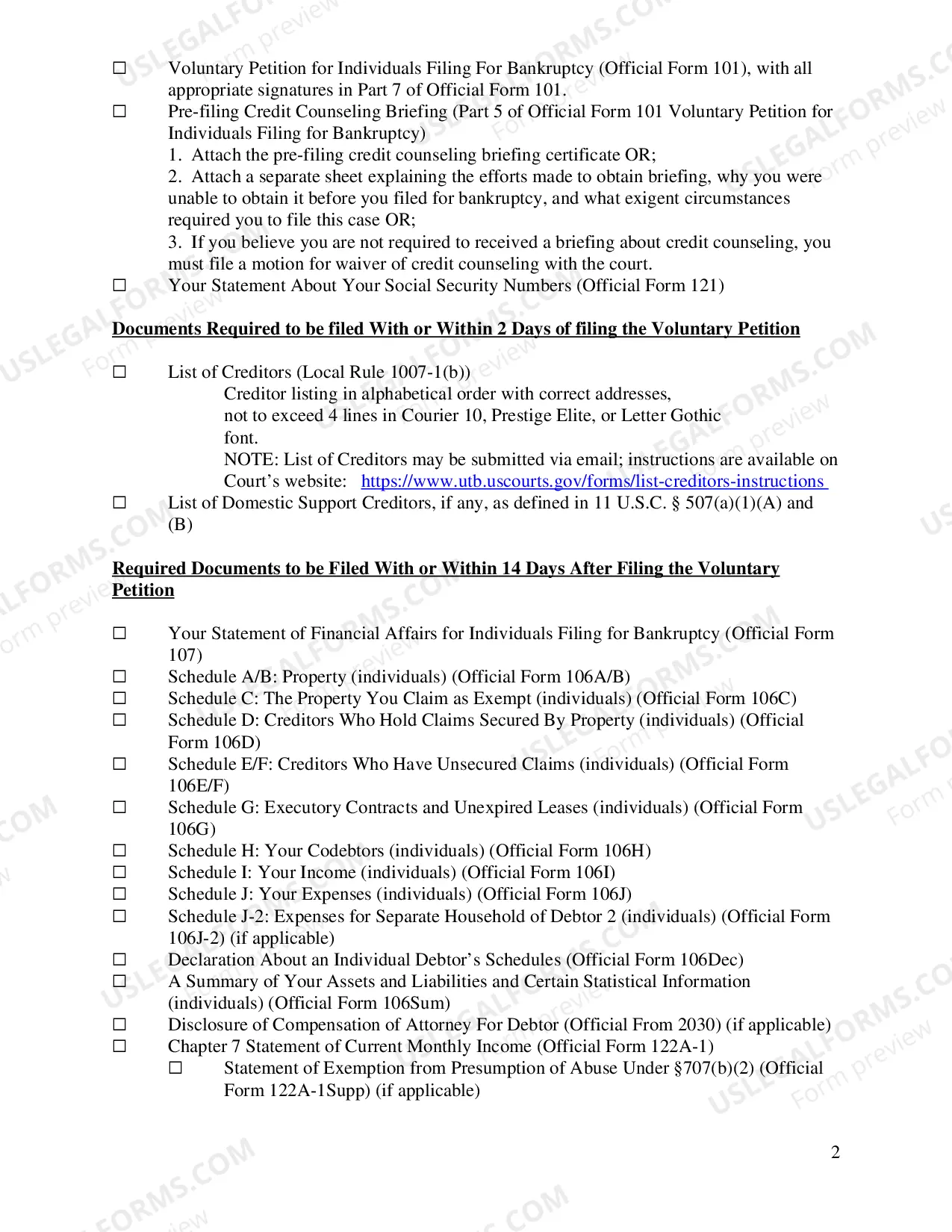 Preview Chapter 7 Checklist (Individual)