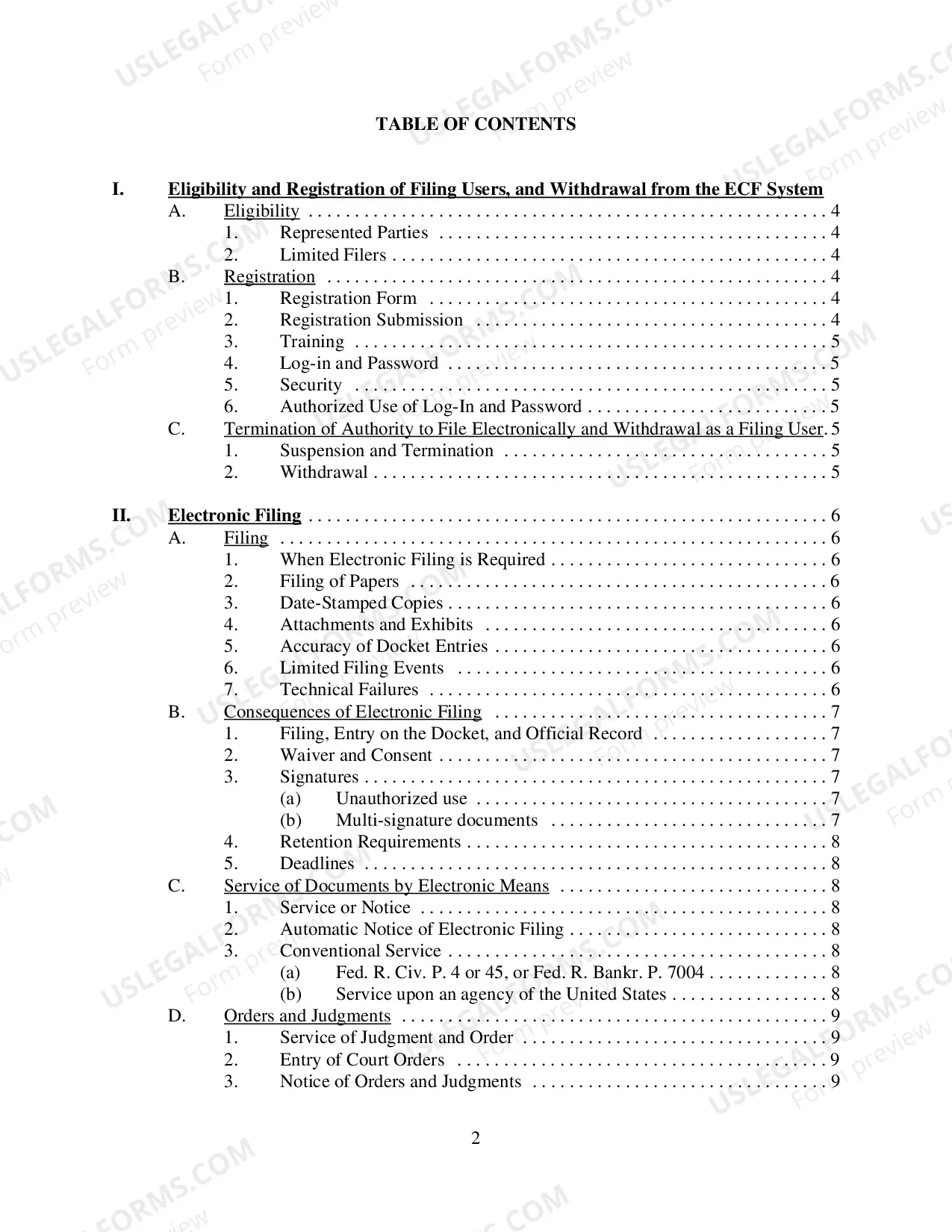 Preview Electronic Case Filing Protocols
