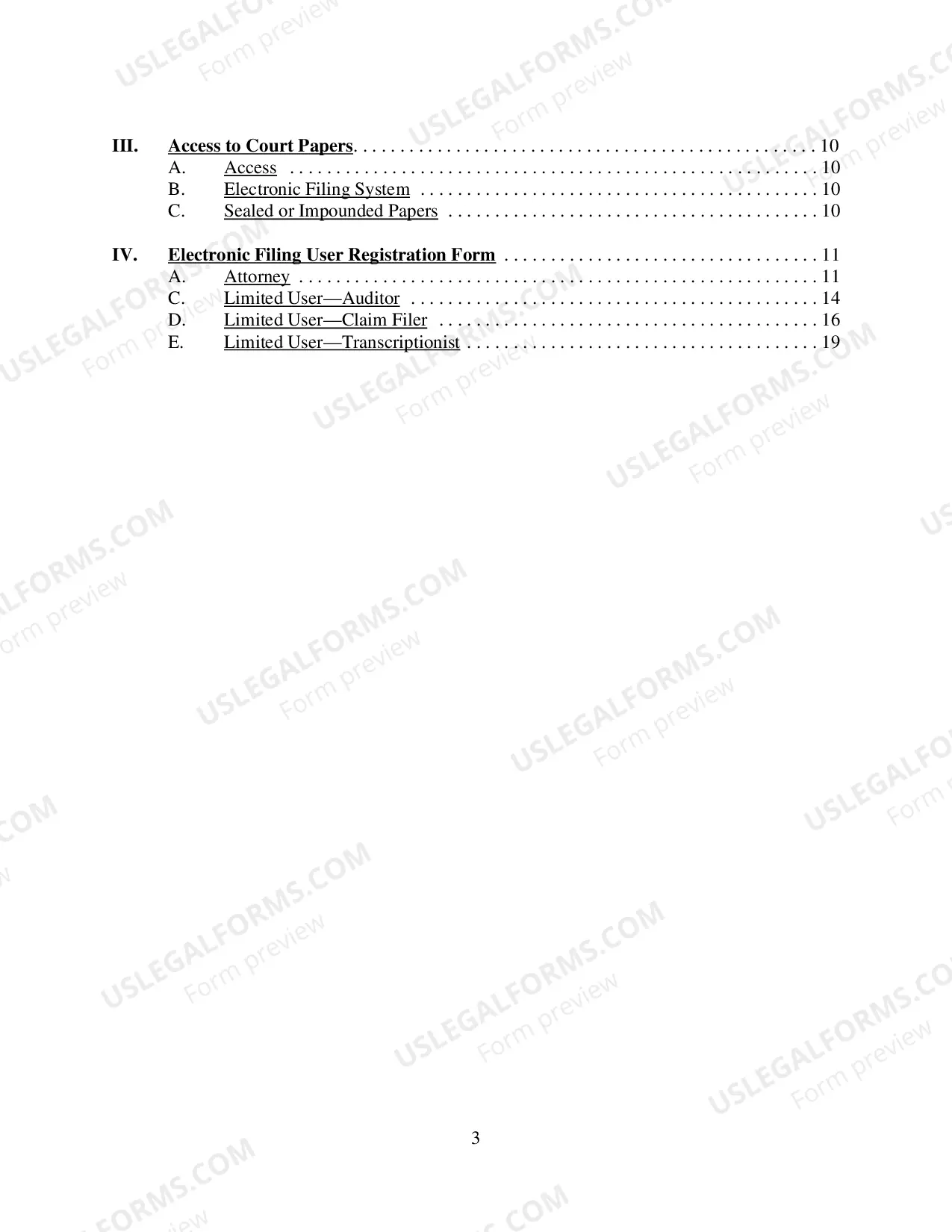 Preview Electronic Case Filing Protocols