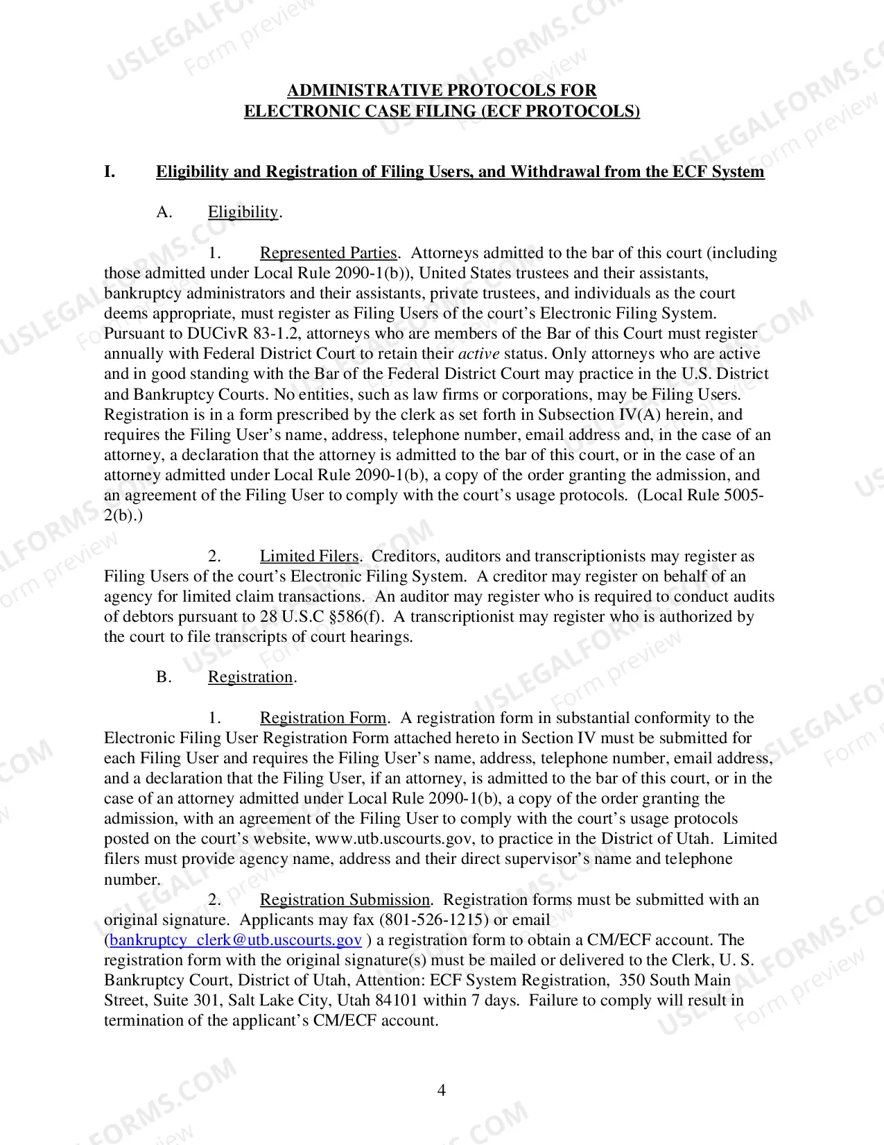 Preview Electronic Case Filing Protocols