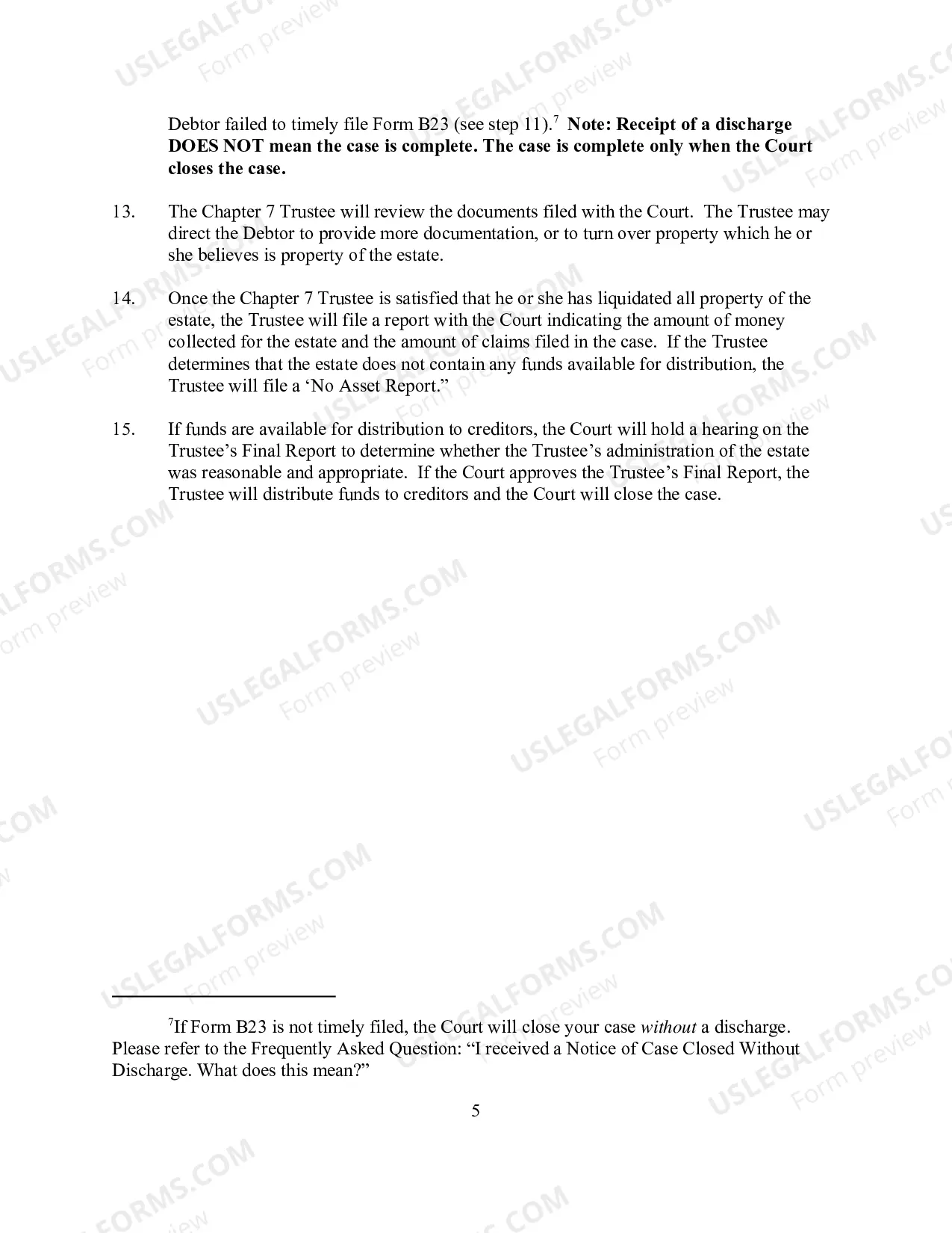 Preview Unrepresented Debtor Packet