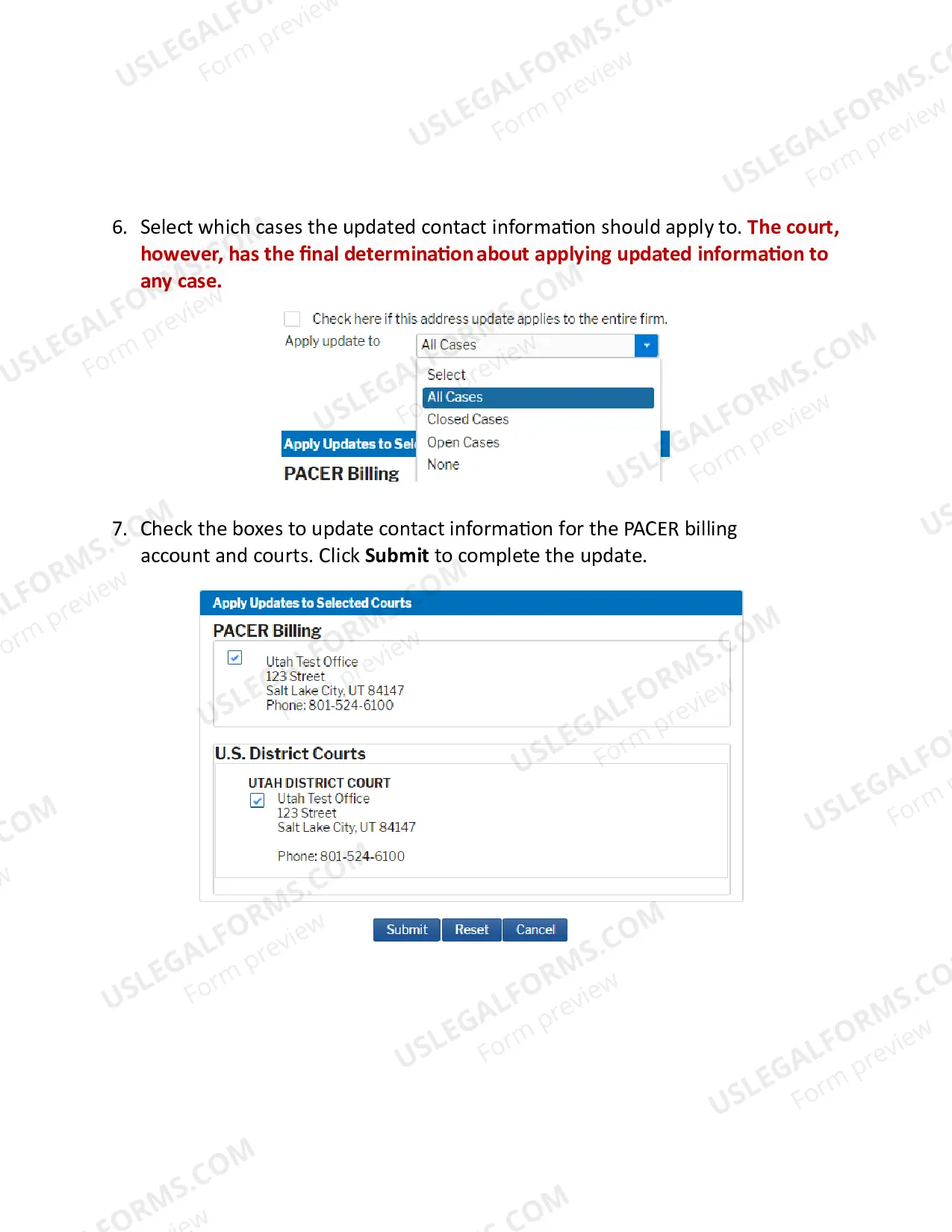 Preview Attorney Change of Address Form