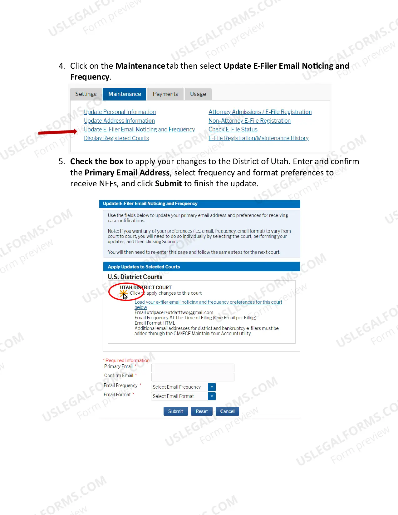 Preview Attorney Change of Address Form