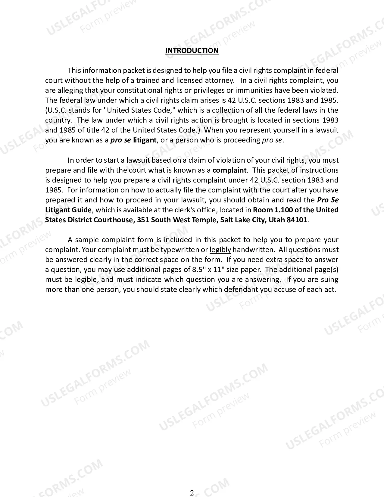Preview Civil Rights Complaint