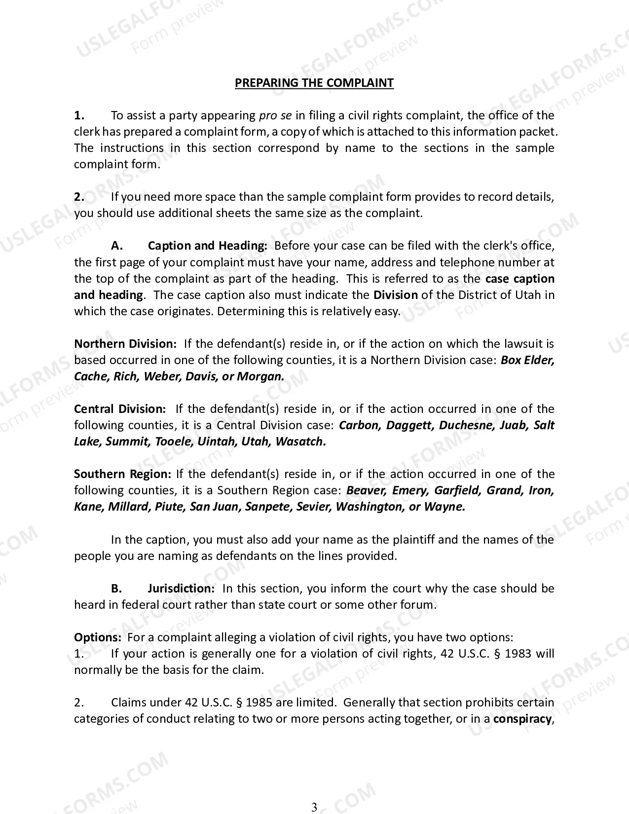 Preview Civil Rights Complaint
