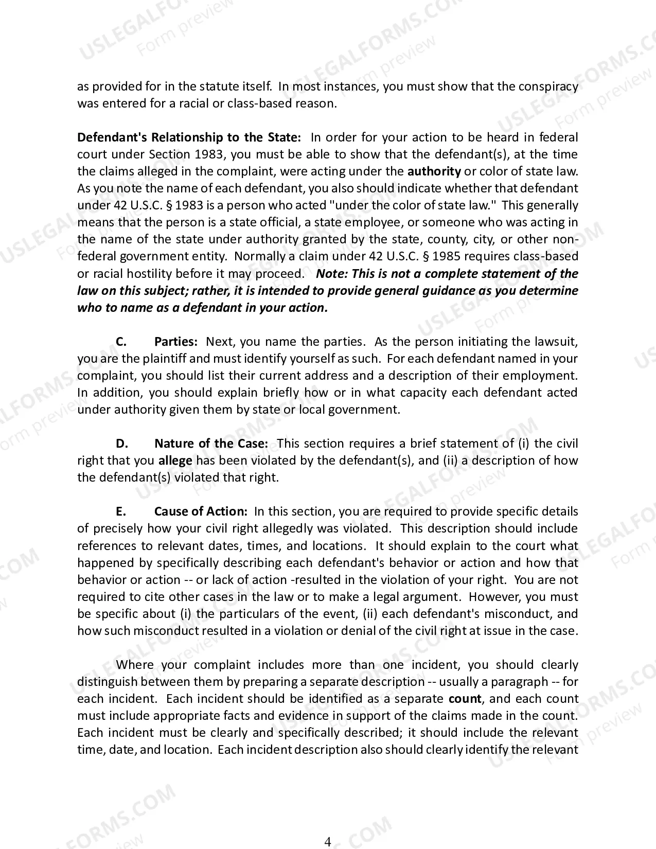 Preview Civil Rights Complaint
