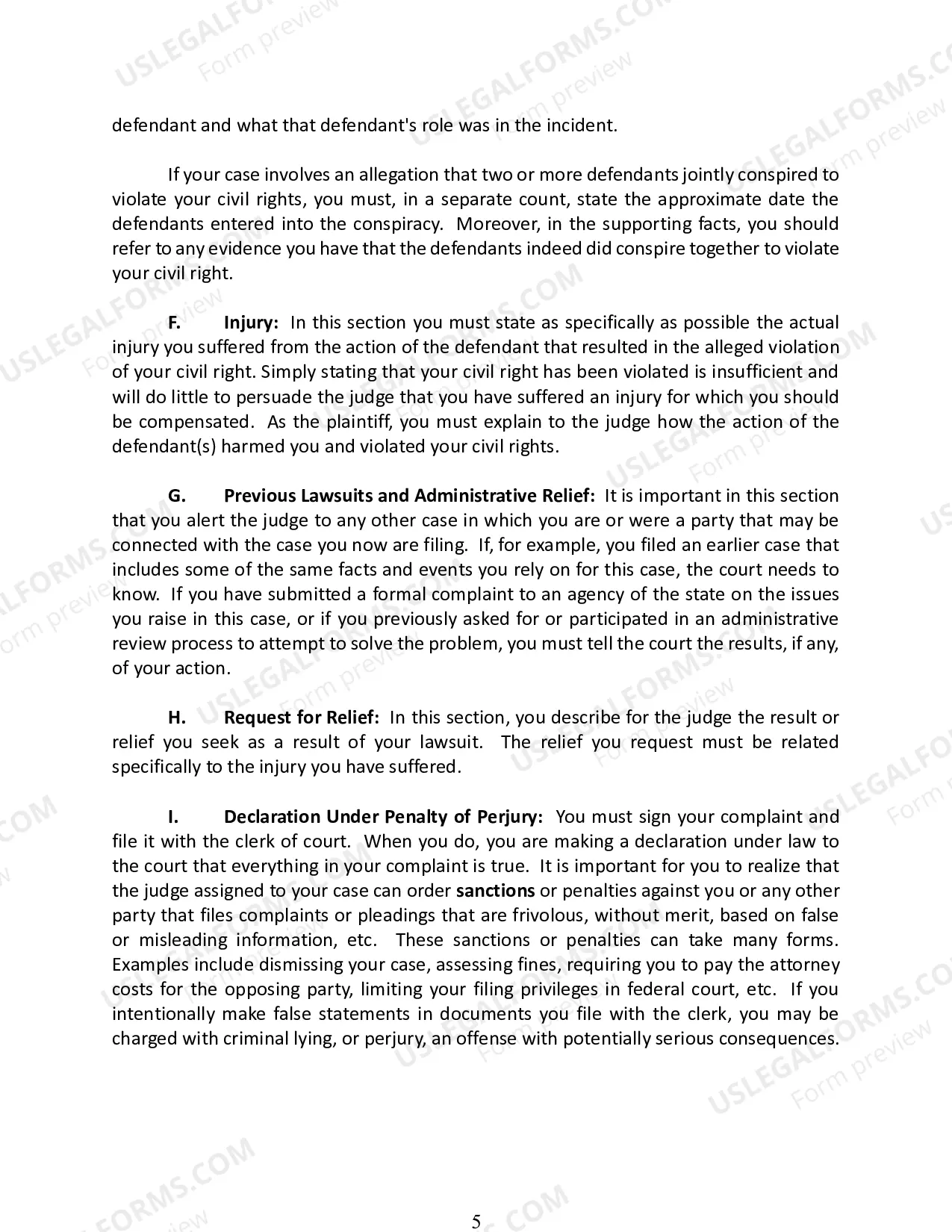 Preview Civil Rights Complaint