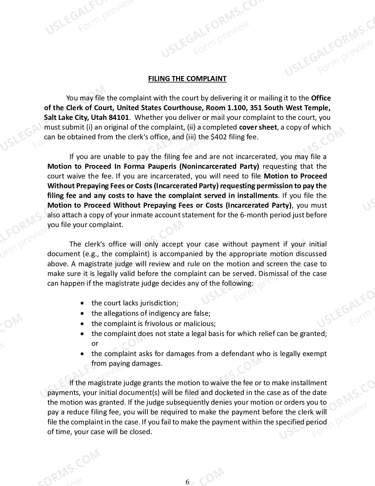 Preview Civil Rights Complaint