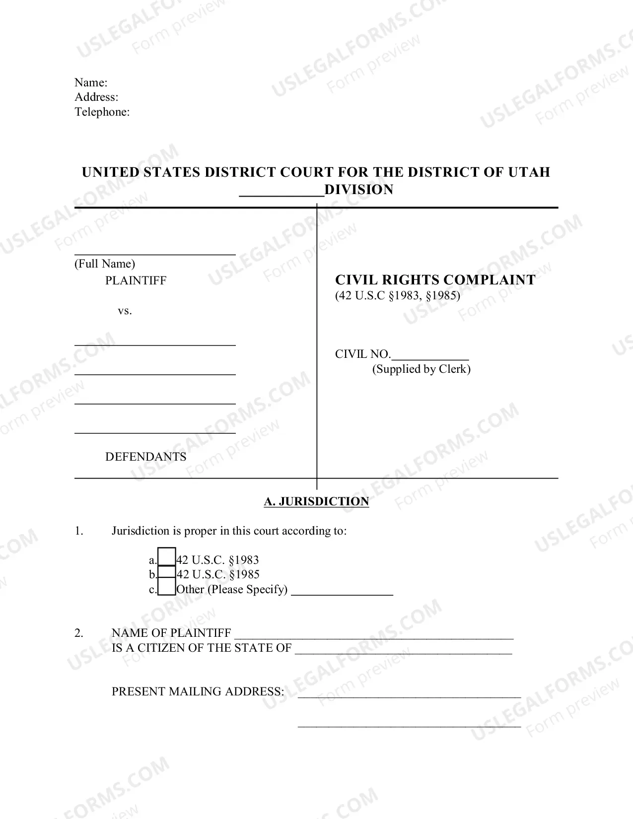 Preview Civil Rights Complaint