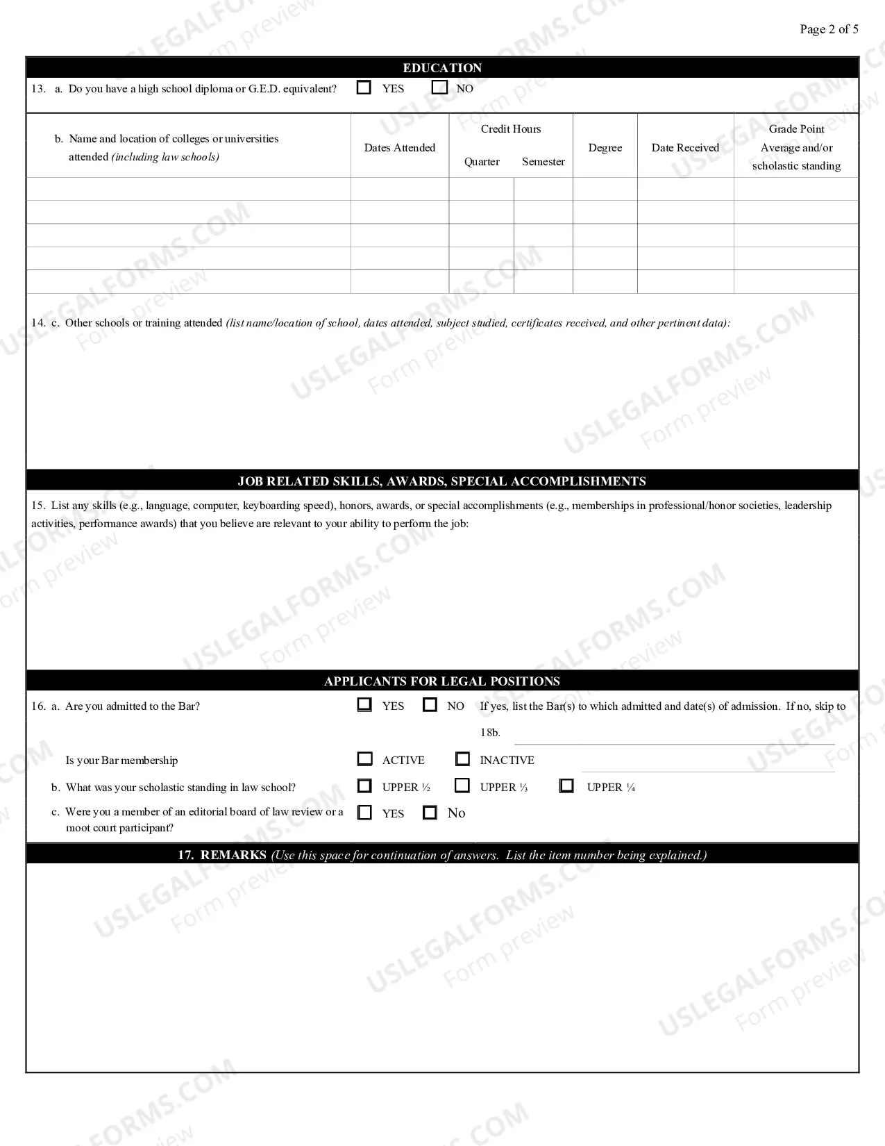 Preview Application for Judicial Branch Employment