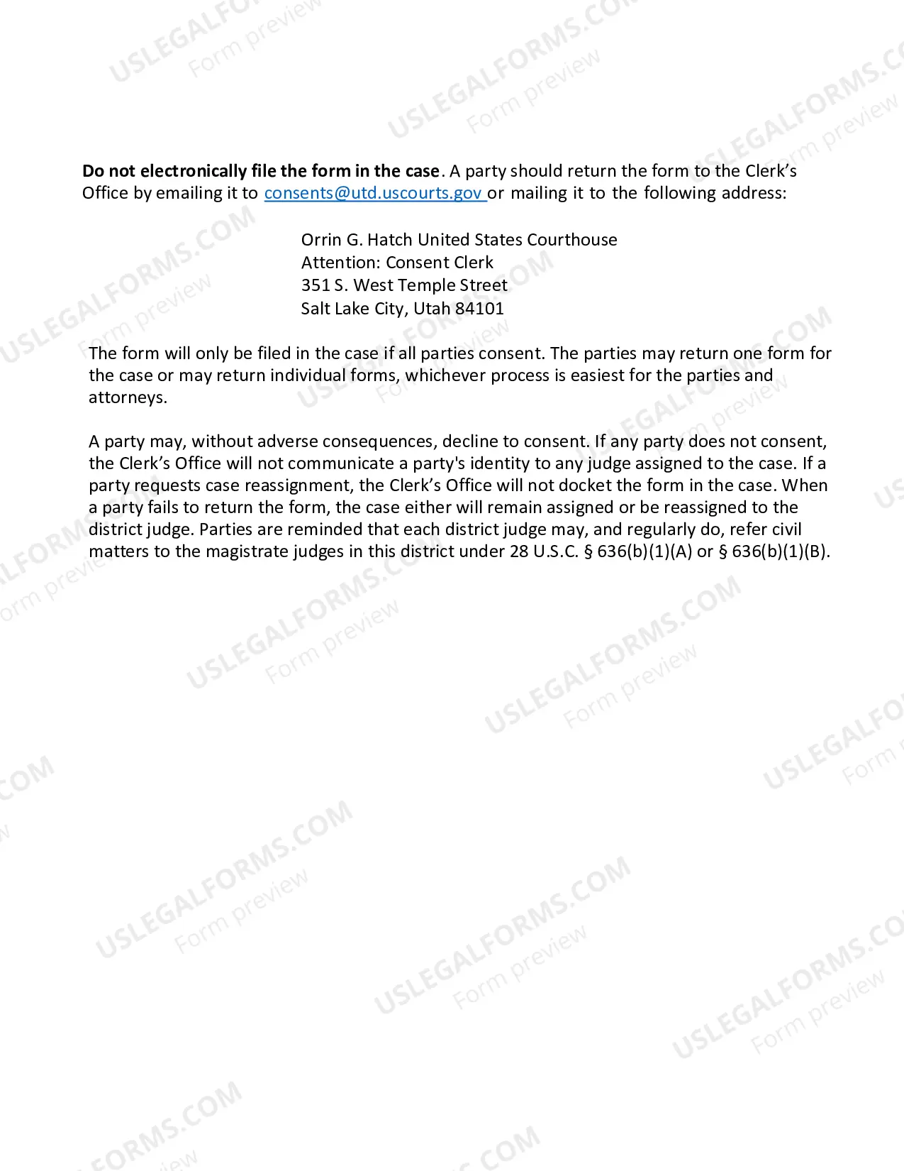 Preview Magistrate Judge Consent Form