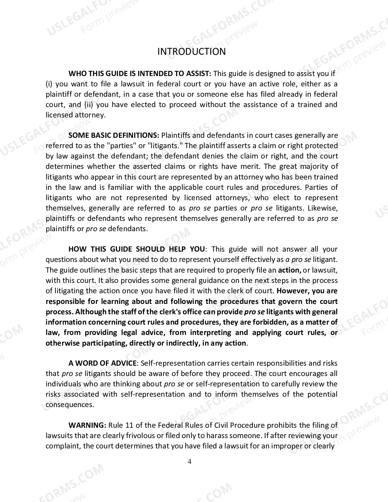 Preview Pro Se Litigant Guide