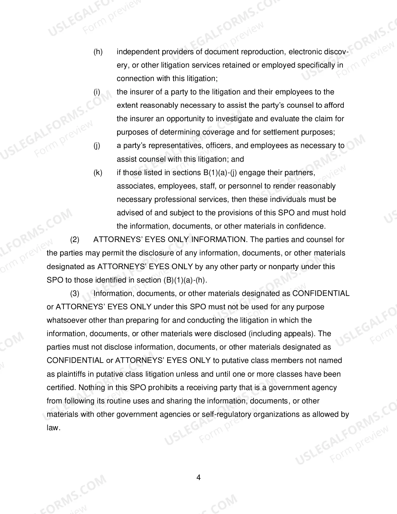 Preview Standard Protective Order
