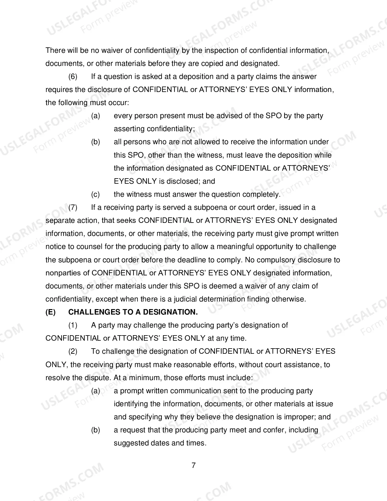 Preview Standard Protective Order