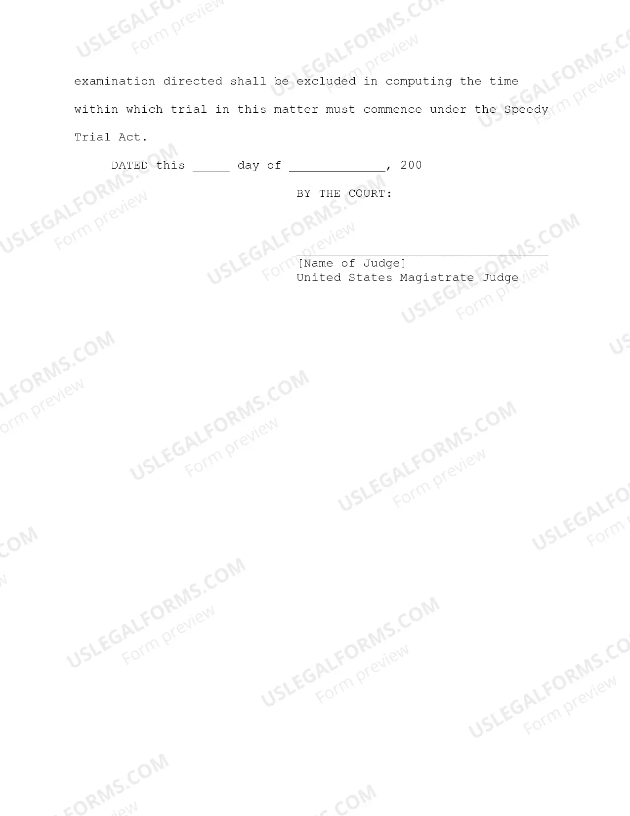Preview Proposed Order for Psychiatric Examination and Report (Competency and Insanity)