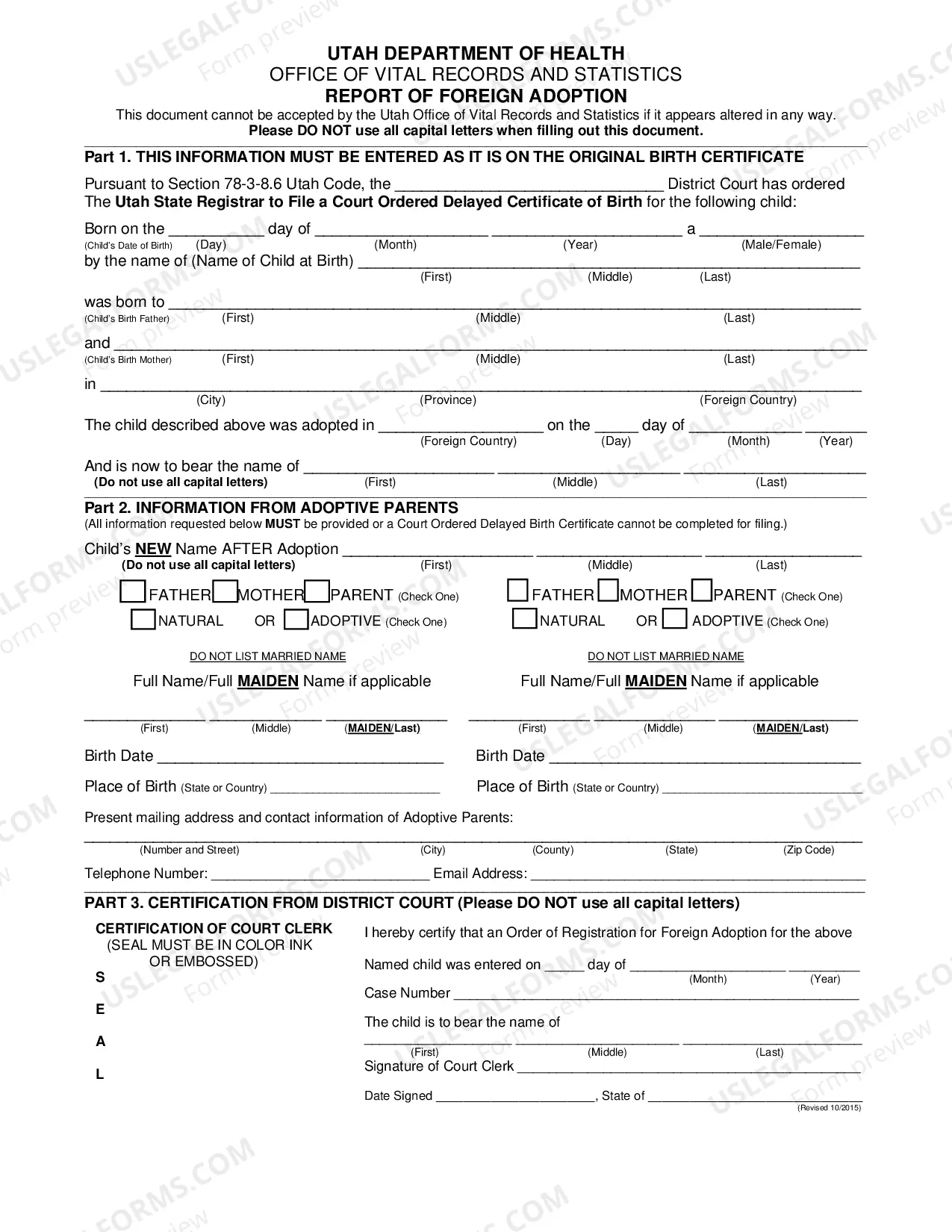 Preview Report of Foreign Adoptees